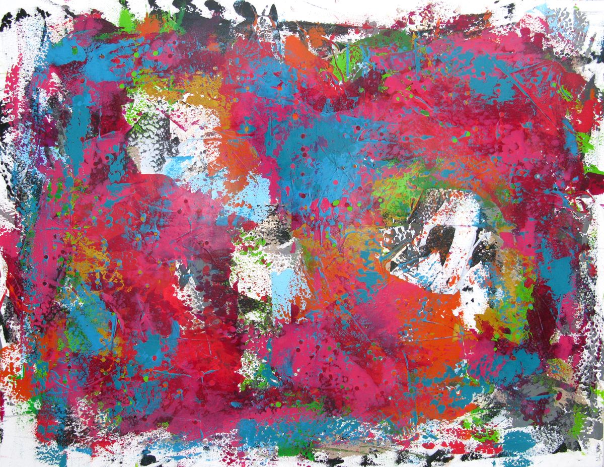 Tableau abstrait grande taille Rêverie tropézienne - Pampelonne – CELINE WEBER – 114 × 146 cm