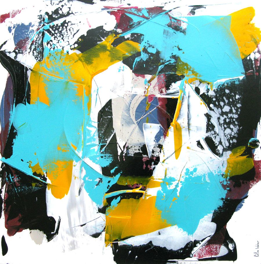 Tableau abstrait moyen format METAMORPHOSE – CELINE WEBER – 60 × 60 cm