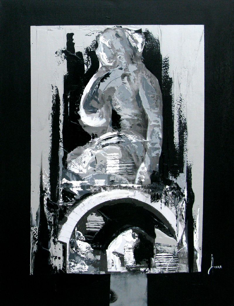 Tableau abstrait moyen format Crépuscule – FARID AMRAR – 60 × 80 cm