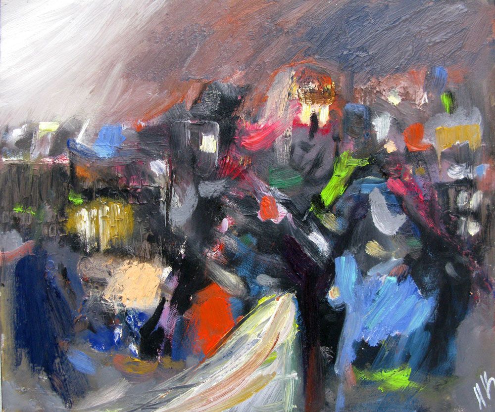 Tableau abstrait moyen format SELO -M2 – IVAN TZONEV – 46 × 55 cm
