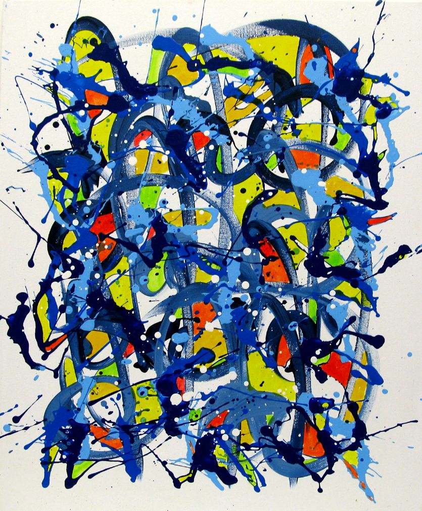 Tableau abstrait moyen format NONAME D124 – STEPHANE RIME – 50 × 61 cm