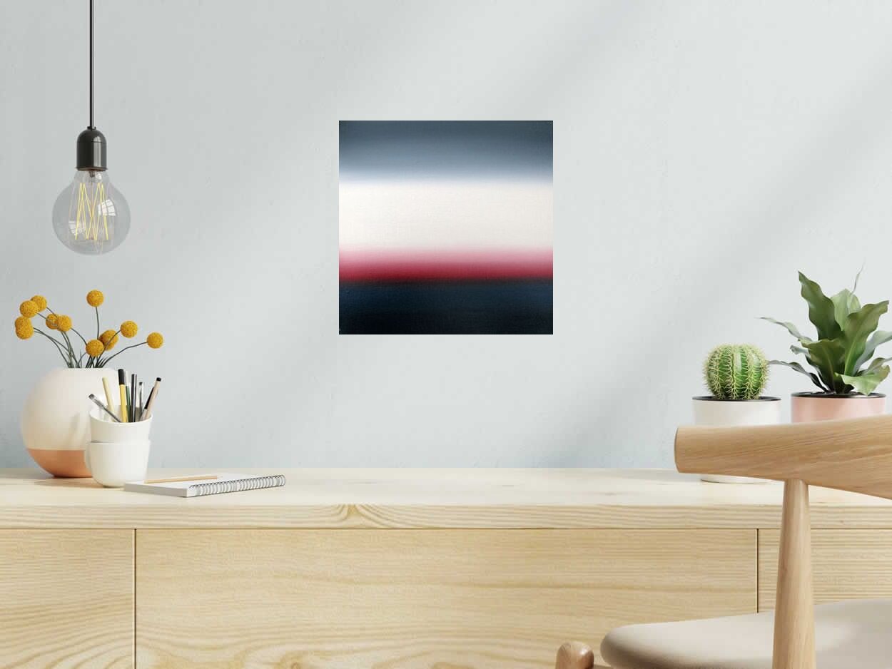 Tableau MICHIGAN LAKE V30 de ELISE BARAT dans un intérieur – 30 × 30 cm