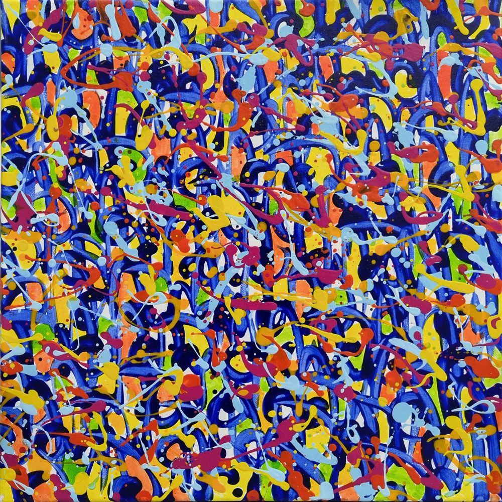 Tableau abstrait petit format NONAME D22 – STEPHANE RIME – 40 × 40 cm