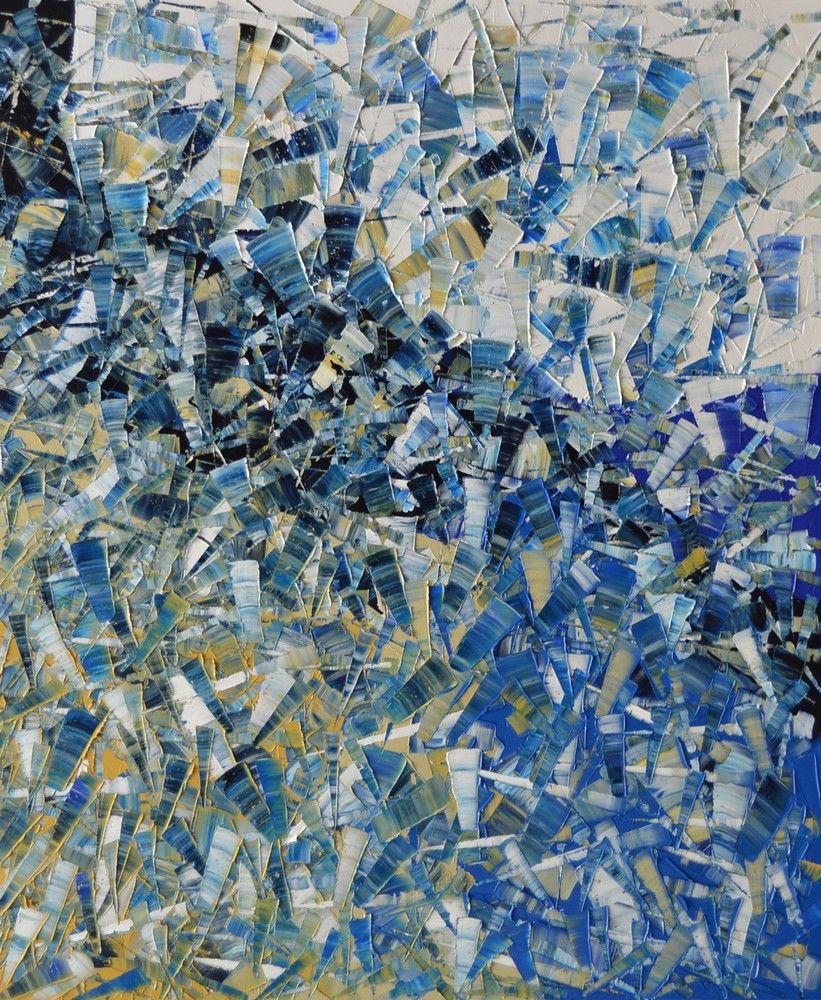 Tableau abstrait très grand format Peinture abstraite 04-2025-34 – ALAIN BECANNE – 100 × 120 cm
