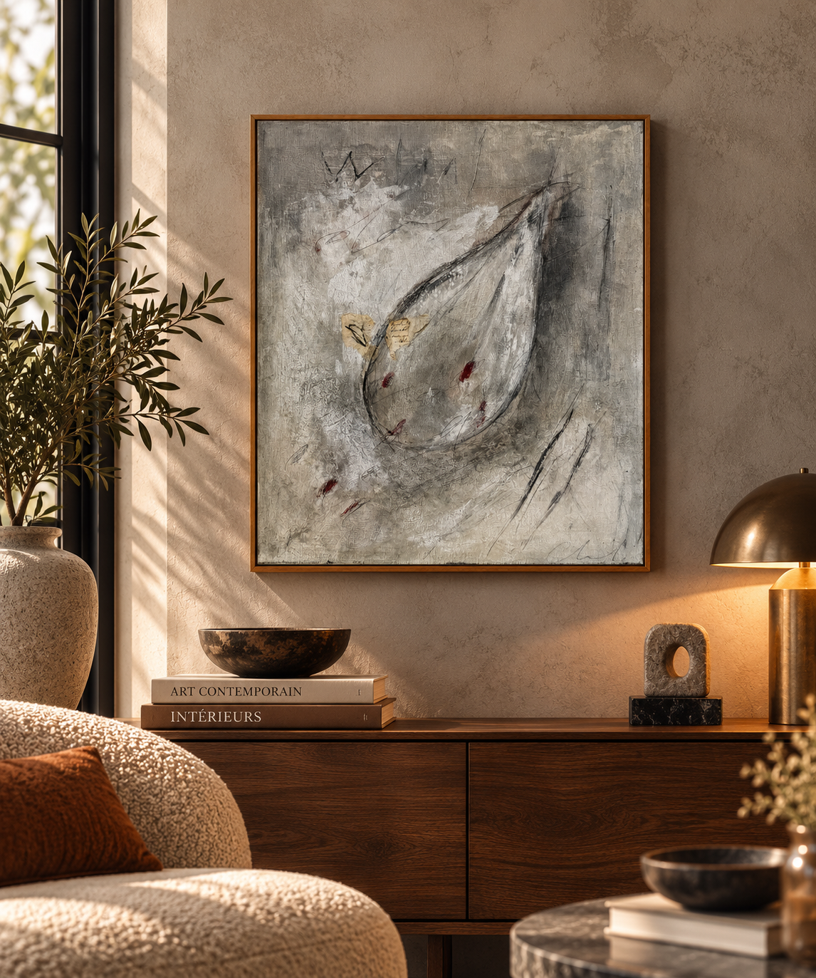 Tableau La Promesse de CHLOE MATHIEZ dans un intérieur – 50 × 61 cm
