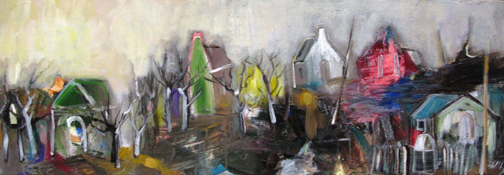 Tableau figuratif format xxl SELO D – IVAN TZONEV – 40 × 120 cm