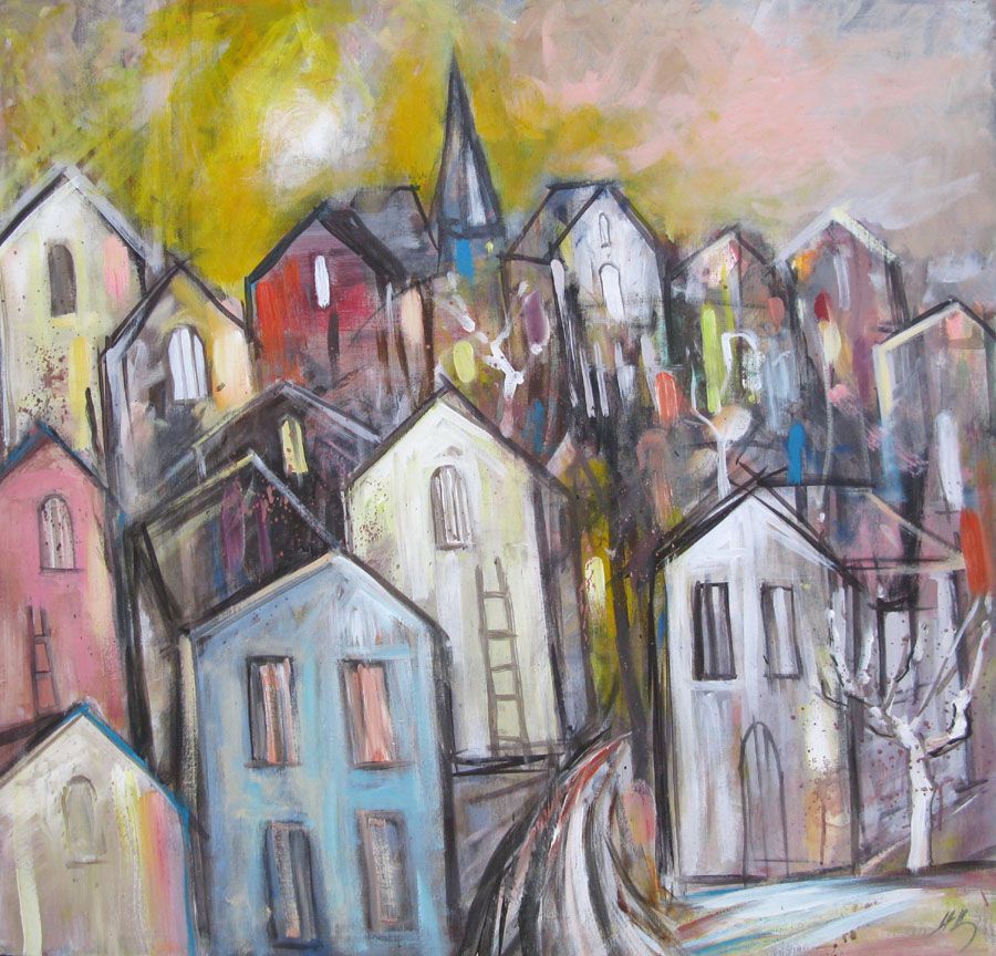 Tableau figuratif format xxl SELO S – IVAN TZONEV – 100 × 100 cm