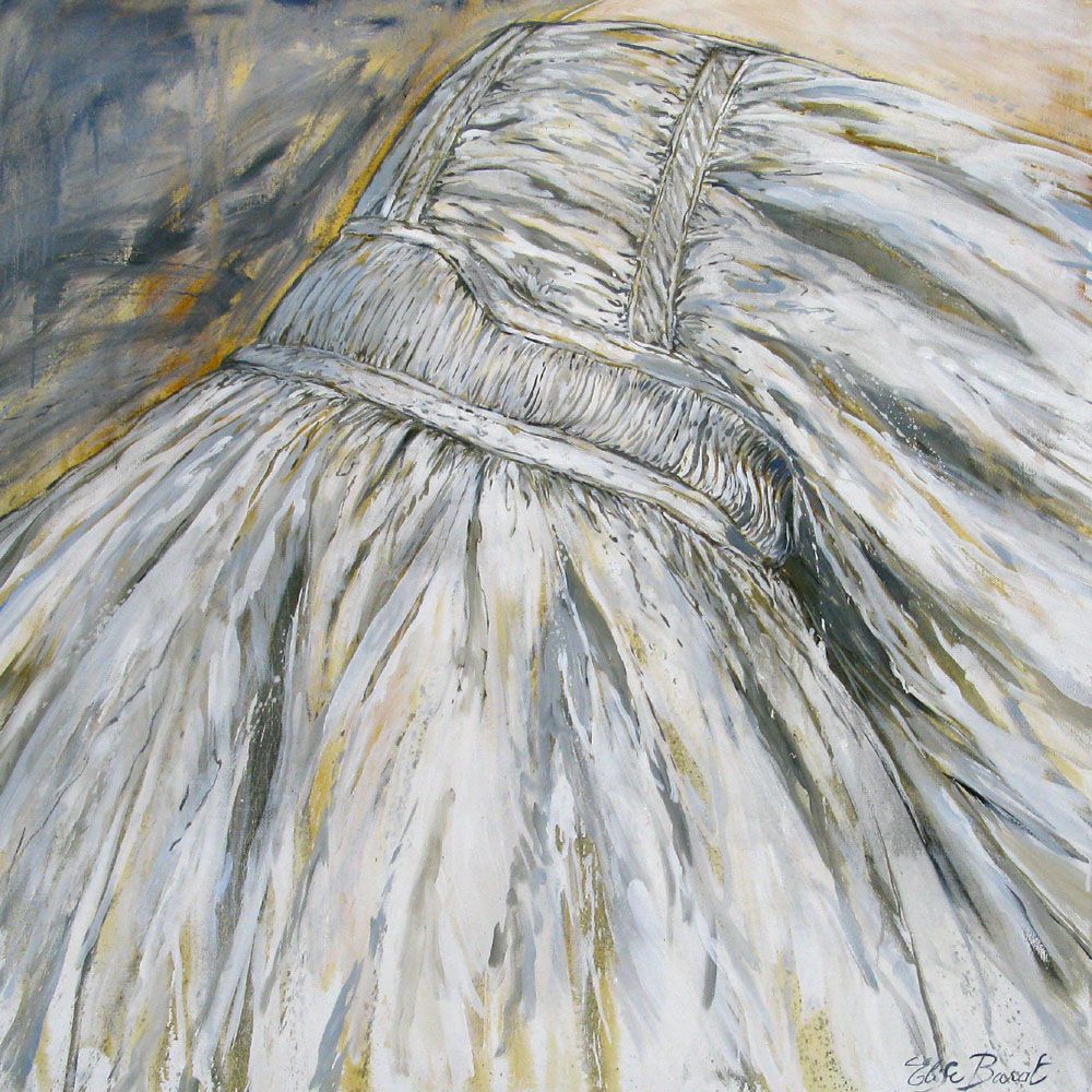 Tableau figuratif grand format Rose – ELISE BARAT – 100 × 100 cm