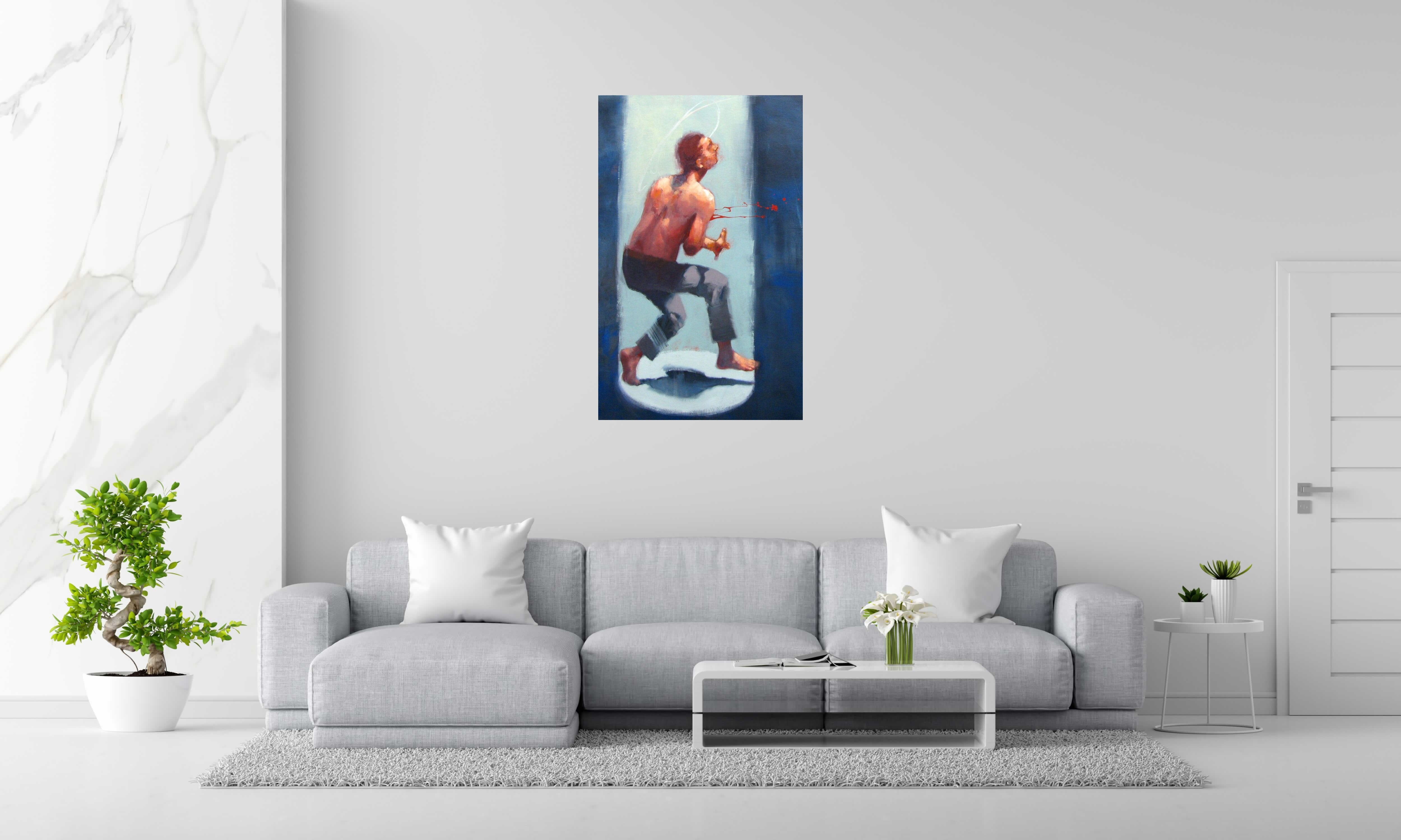 Tableau BUT YOU CAN'T KILL ME de OLIVIER MASSEBEUF dans un intérieur – 116 × 73 cm