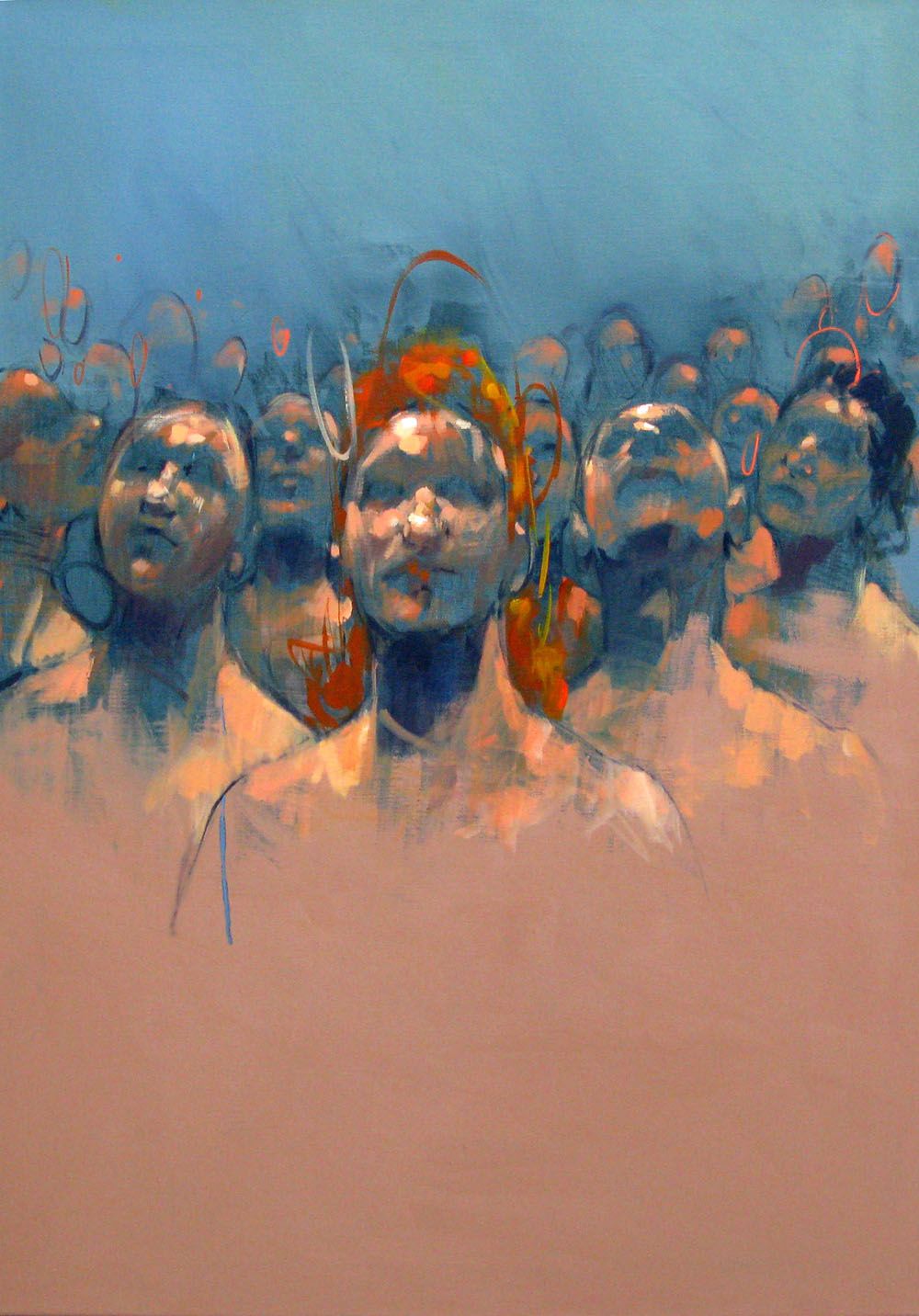 Tableau figuratif grand format THE CAGE – OLIVIER MASSEBEUF – 116 × 81 cm
