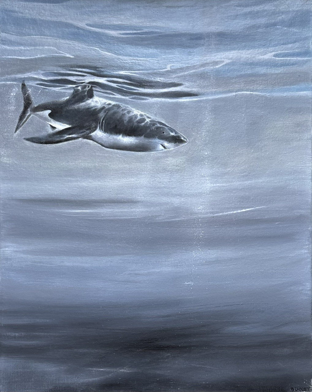 Tableau figuratif grande taille bleu Océan 06 – BDODET – 92 × 73 cm