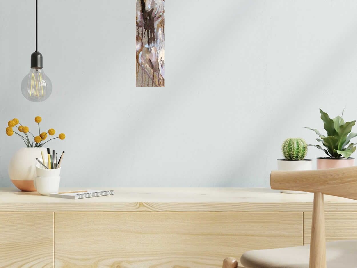 Tableau PENIBLE de DAMIEN LEGRAIN dans un intérieur – 90 × 30 cm