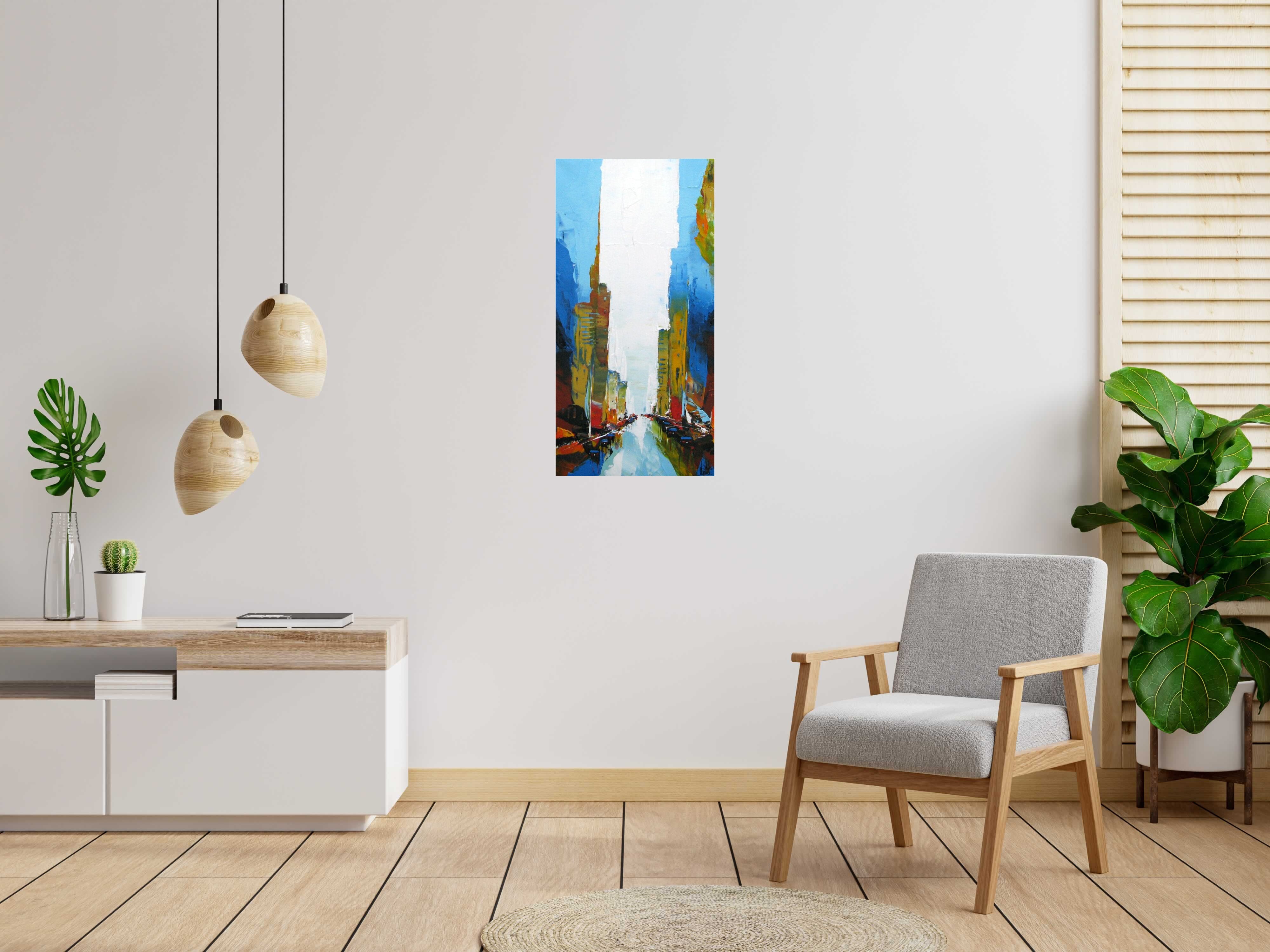 Tableau SANS TITRE de F. BOUTET dans un intérieur – 100 × 50 cm