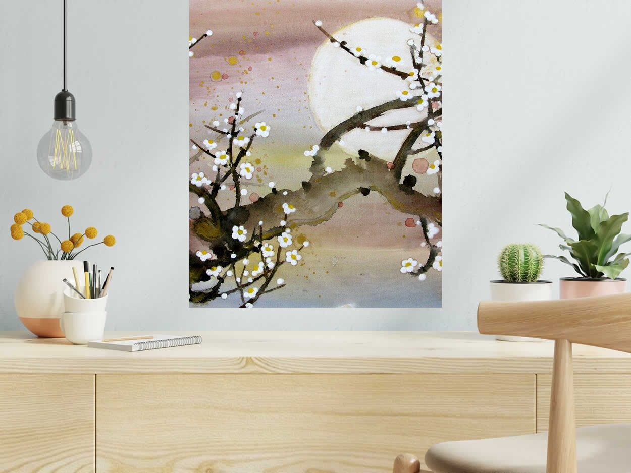 Tableau Sous la lune de JEONG MIN LEE dans un intérieur – 50 × 61 cm