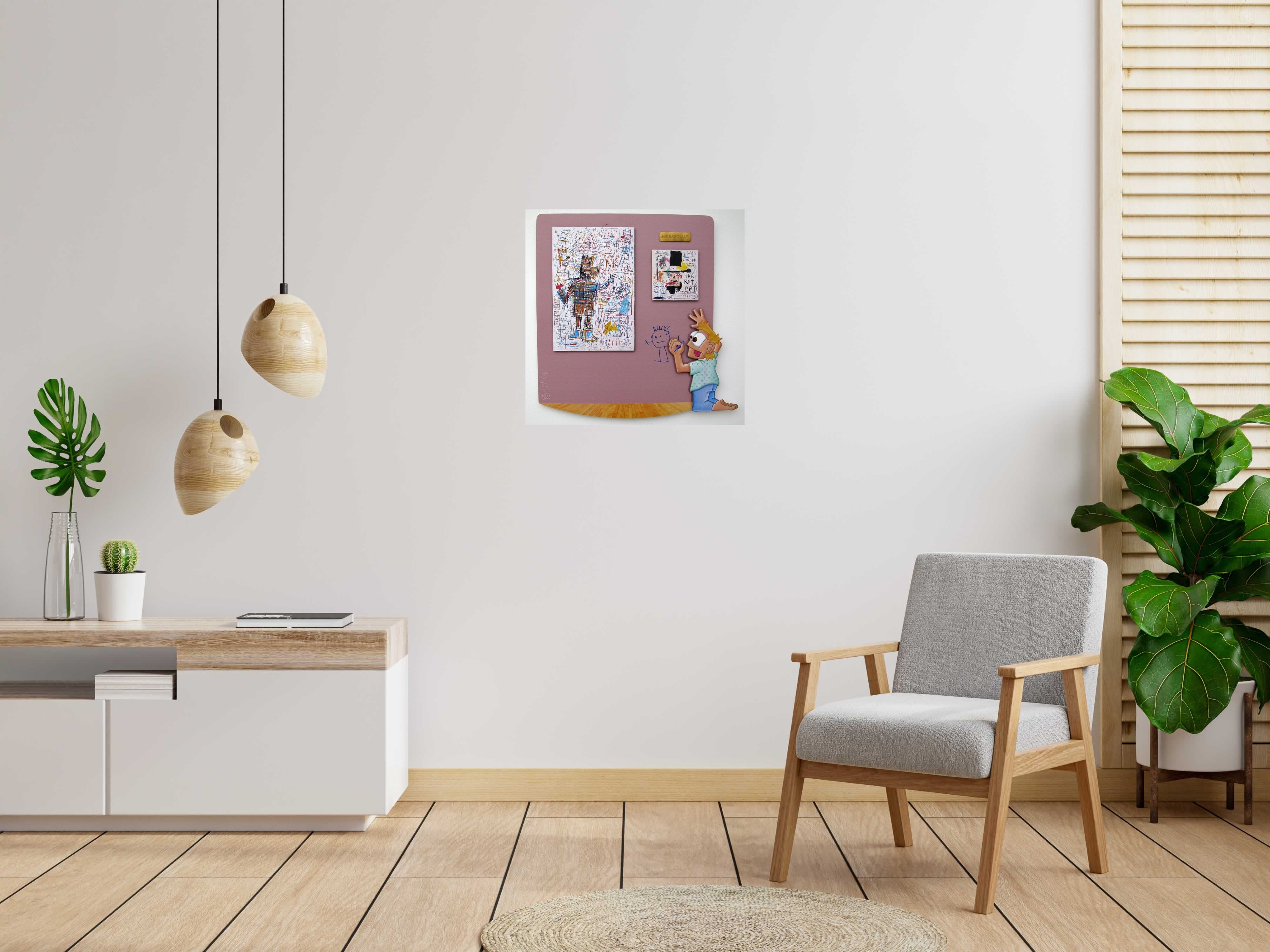 Tableau Pitre Vs Basquiat de L'ARTISTE PITRE dans un intérieur – 69 × 68 cm