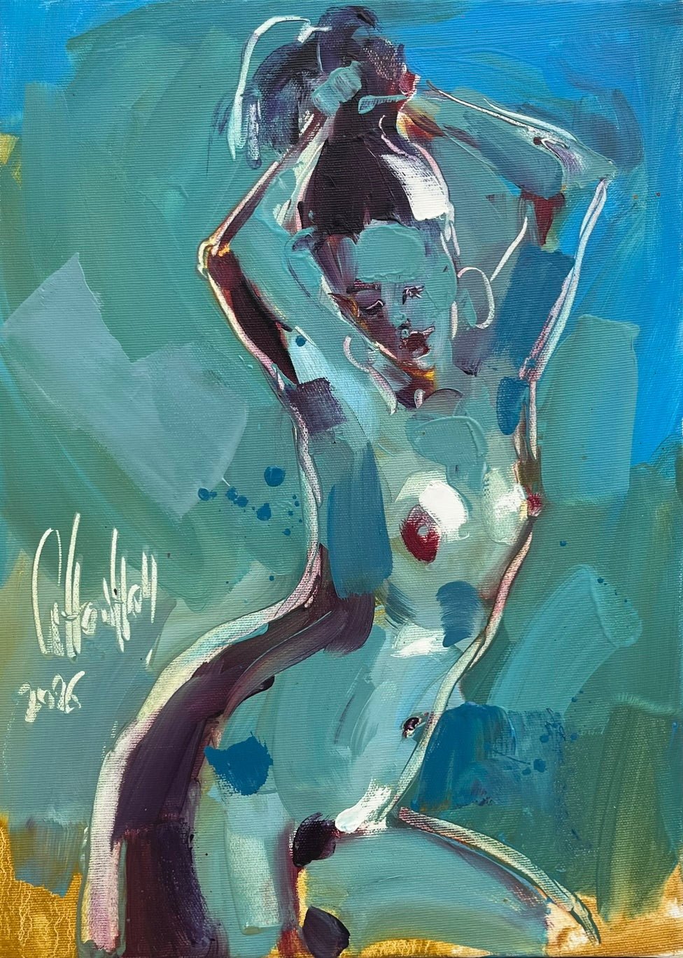 Tableau figuratif moyen format L'instant 71 – OLENA SINIUHINA – 46 × 33 cm