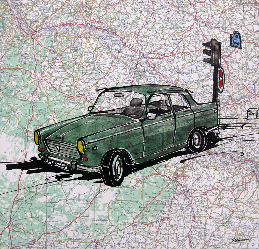 Tableau figuratif petit format 404 VERT – CYRIL REGUERRE – 40 × 40 cm