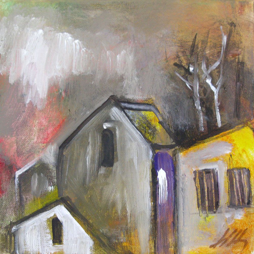 Tableau figuratif petit format SELO D – IVAN TZONEV – 20 × 20 cm