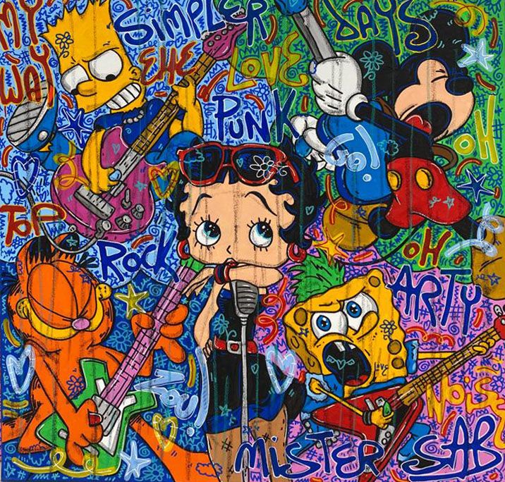 Tableau format xxl Punk – RICO SAB – 100 × 100 cm
