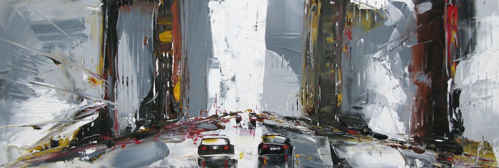 Tableau grand format PAYSAGE URBAIN V – F. BOUTET – 50 × 150 cm
