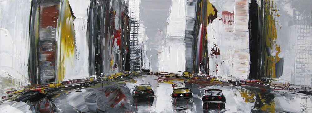 Tableau grand format PAYSAGE URBAIN VII – F. BOUTET – 50 × 150 cm