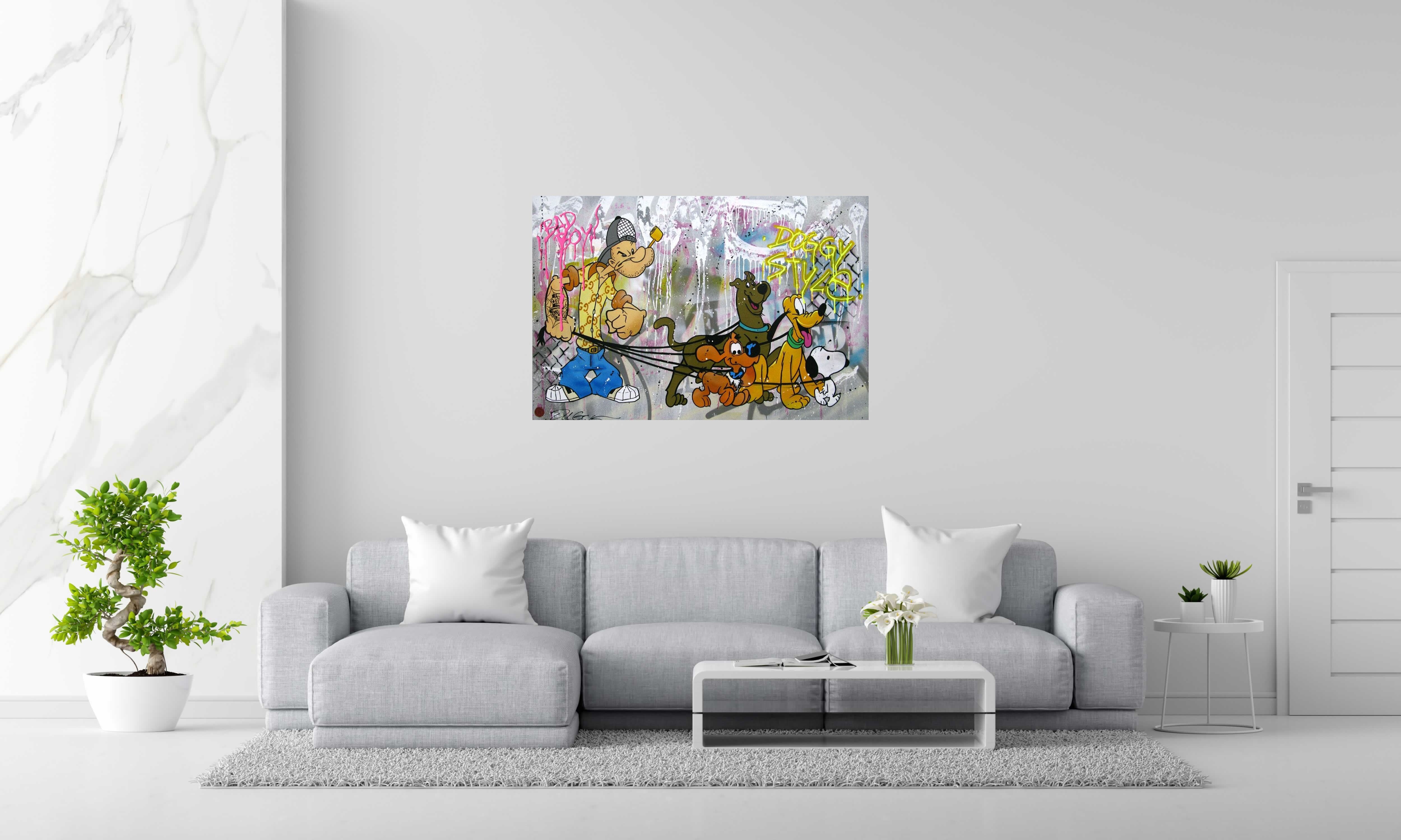 Tableau DOGEYE de JUG dans un intérieur – 120 × 80 cm