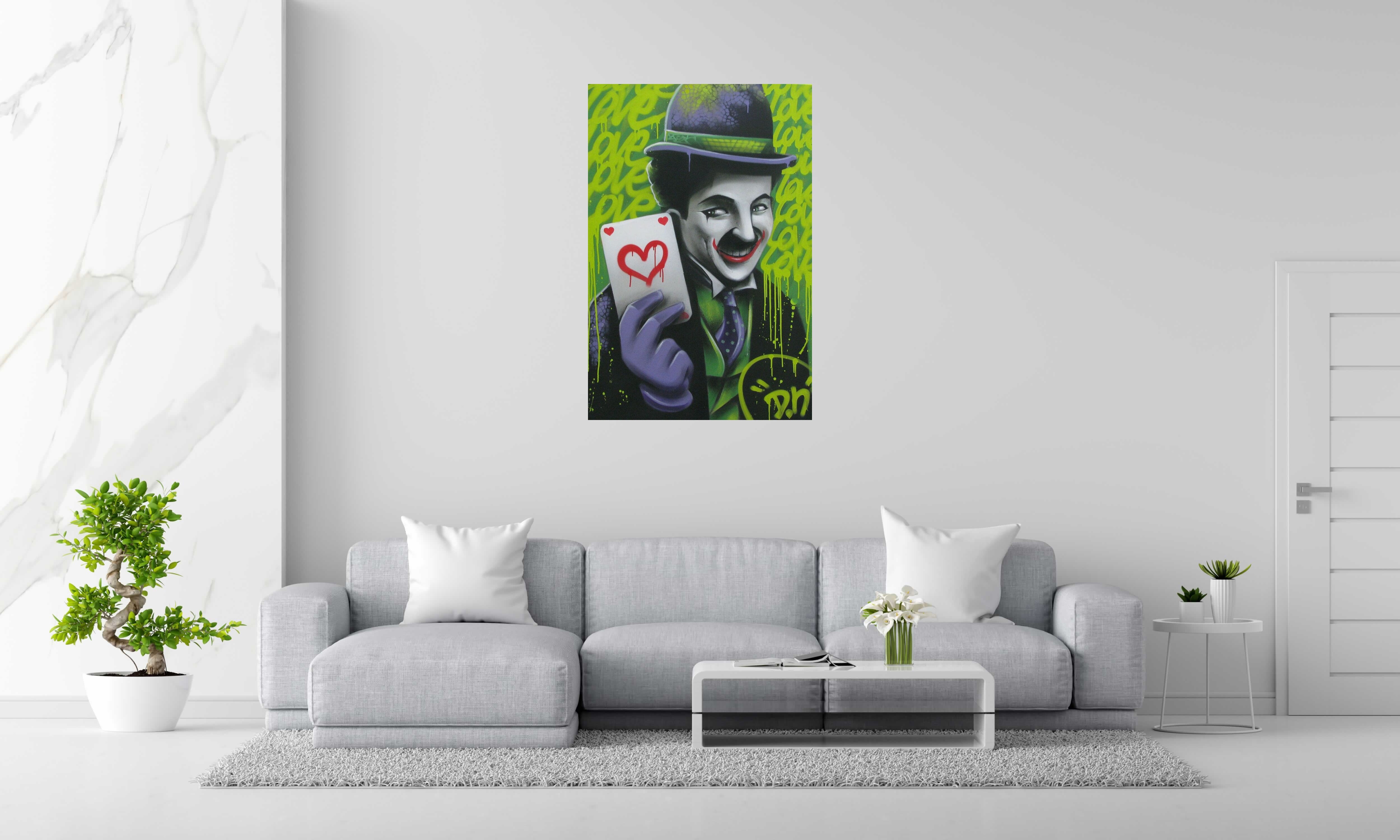 Tableau IT'S A JOKE de DN dans un intérieur – 120 × 80 cm