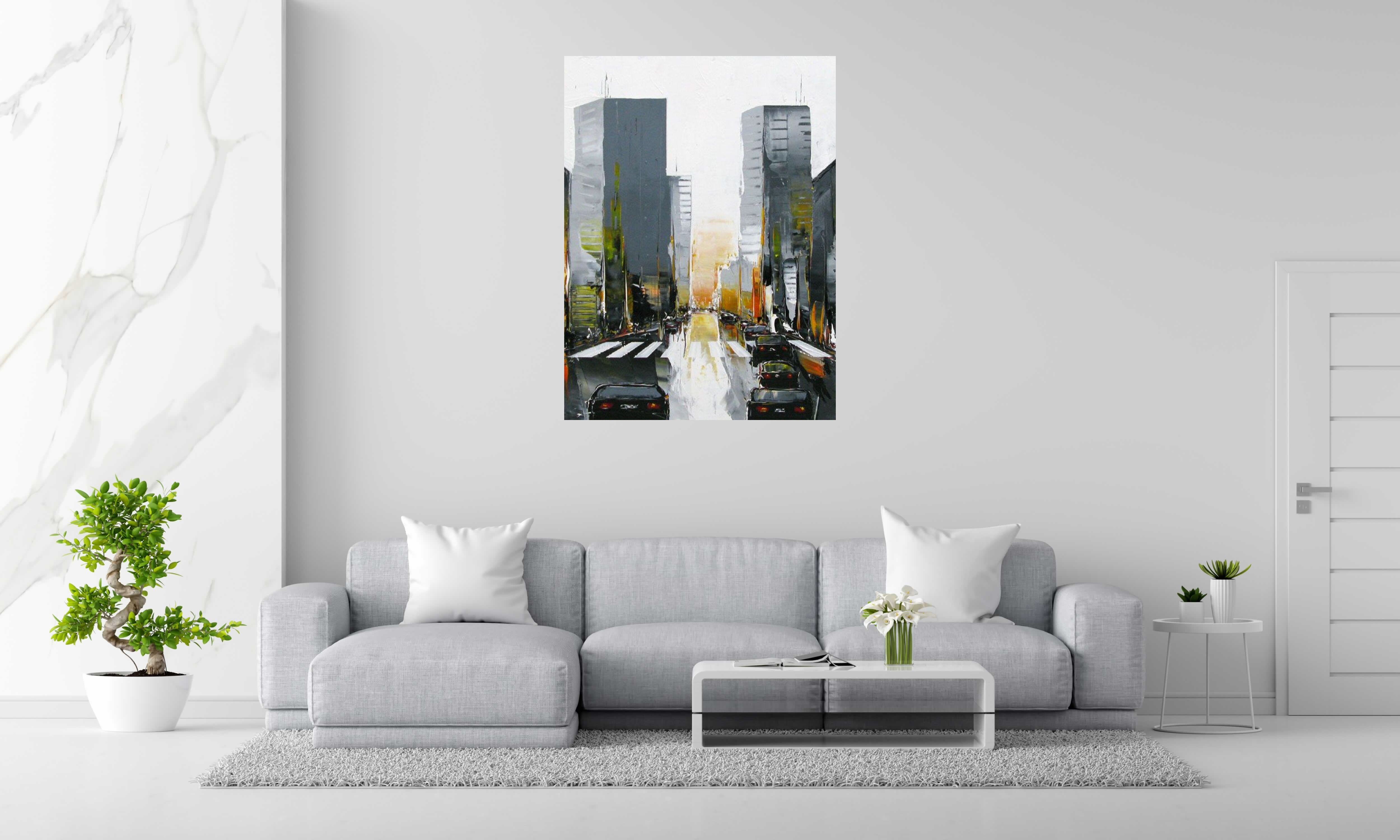 Tableau NYC de F. BOUTET dans un intérieur – 130 × 97 cm