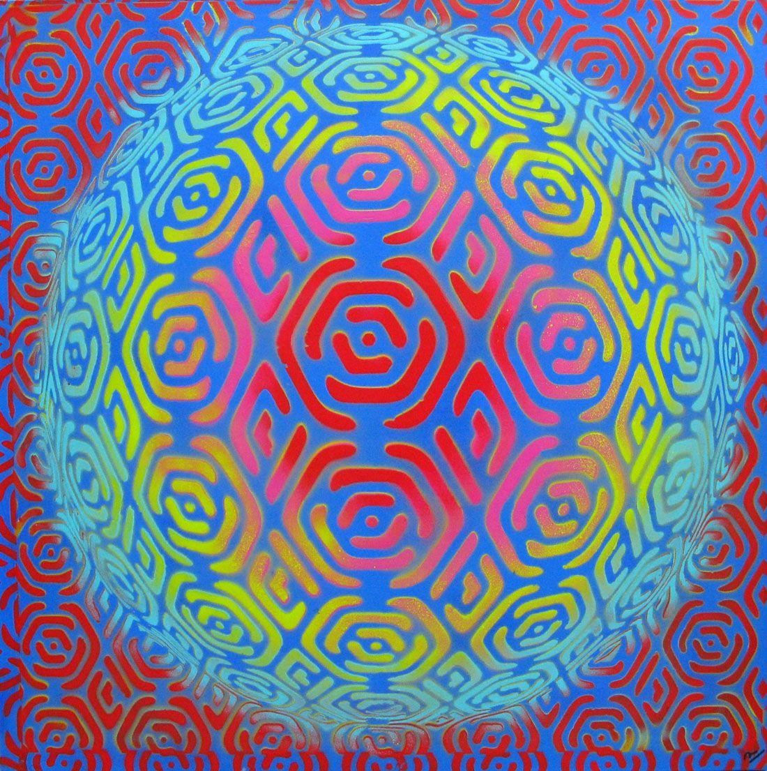 Tableau graphique grand format SANS TITRE – YANN GUINCHAN – 100 × 100 cm