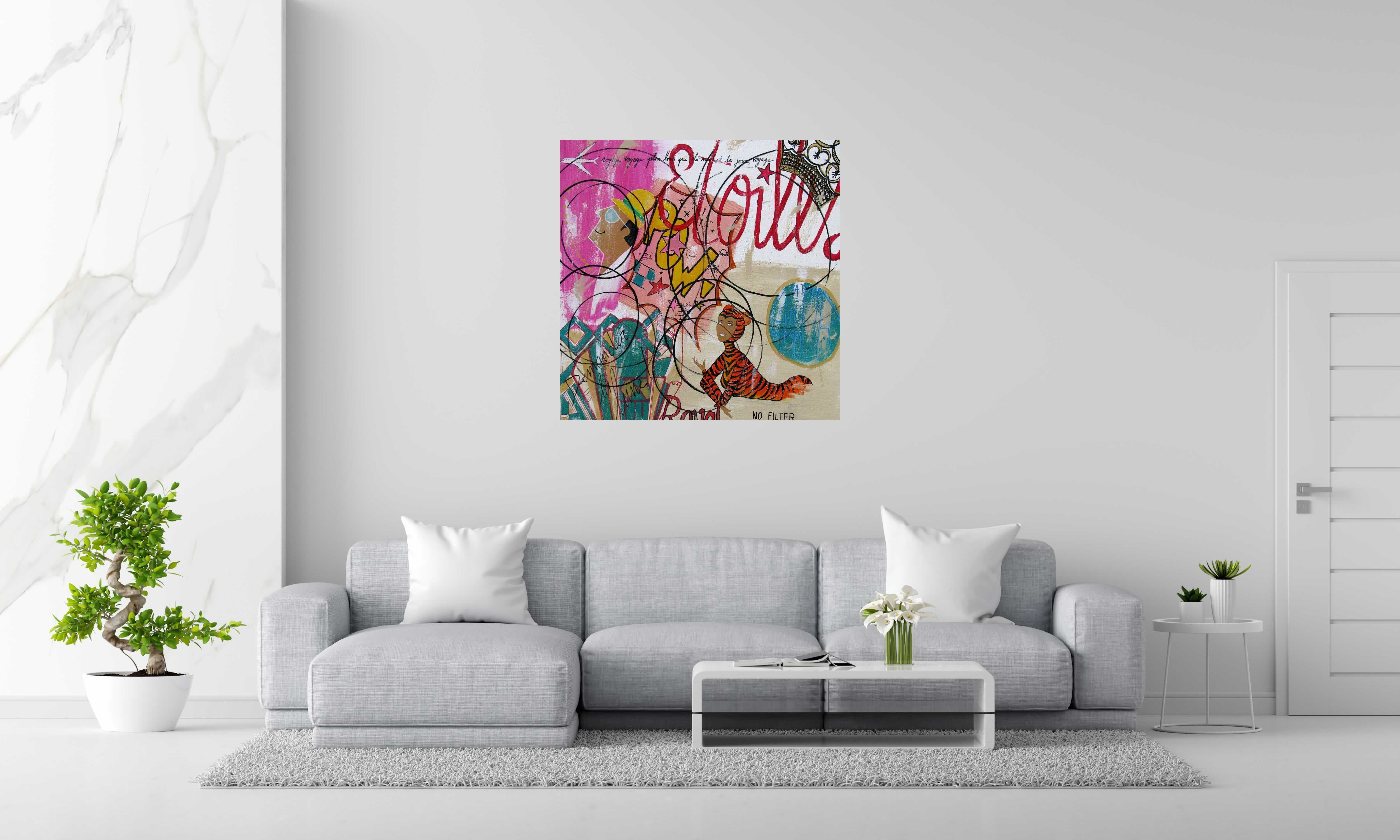 Tableau Etoiles de CACOU dans un intérieur – 100 × 100 cm