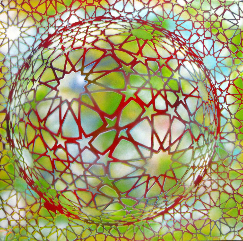 Tableau graphique grande taille marron PLANETE ETOILE II – YANN GUINCHAN – 100 × 100 cm