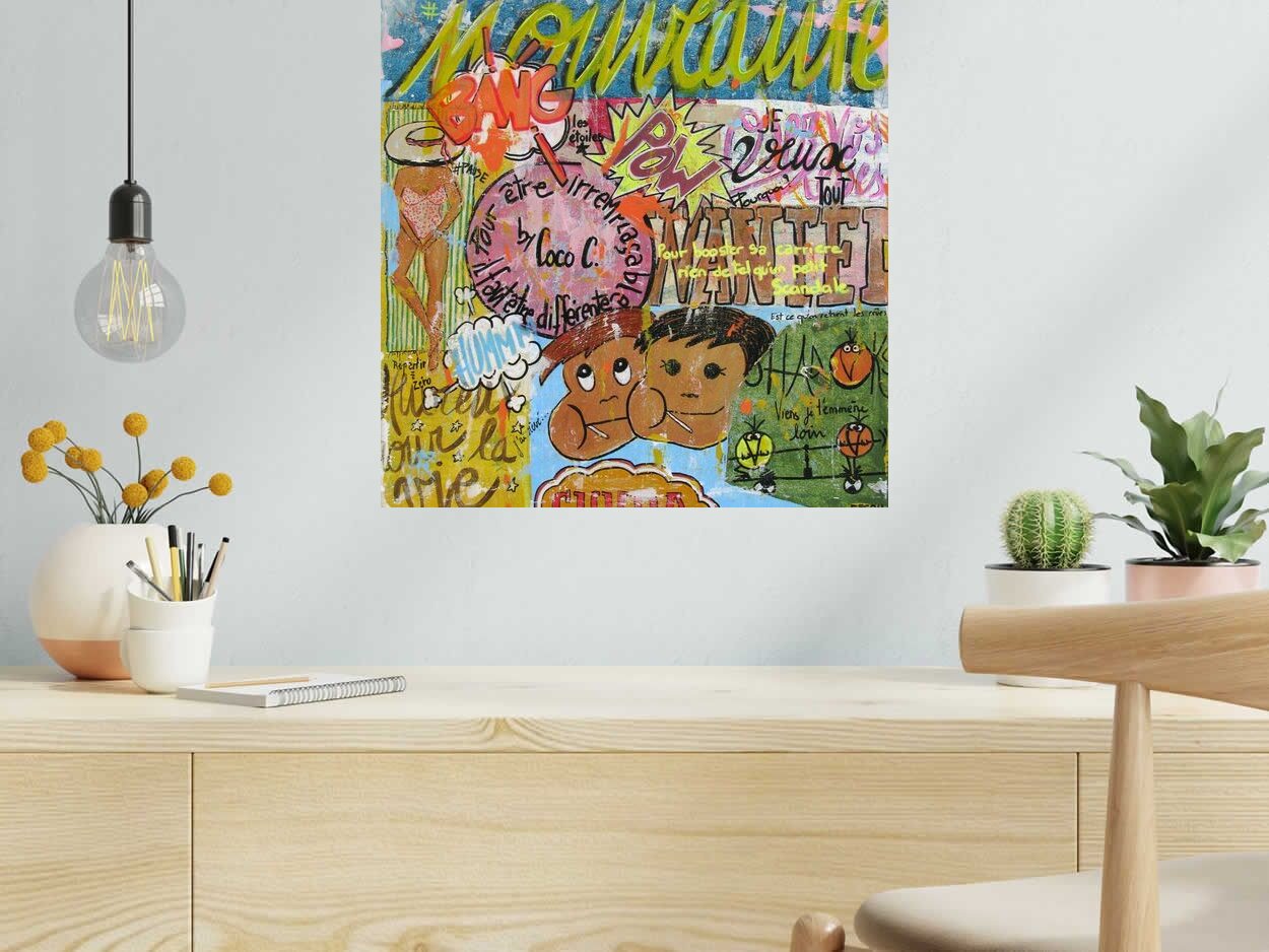 Tableau Chupa chups de CACOU dans un intérieur – 50 × 50 cm