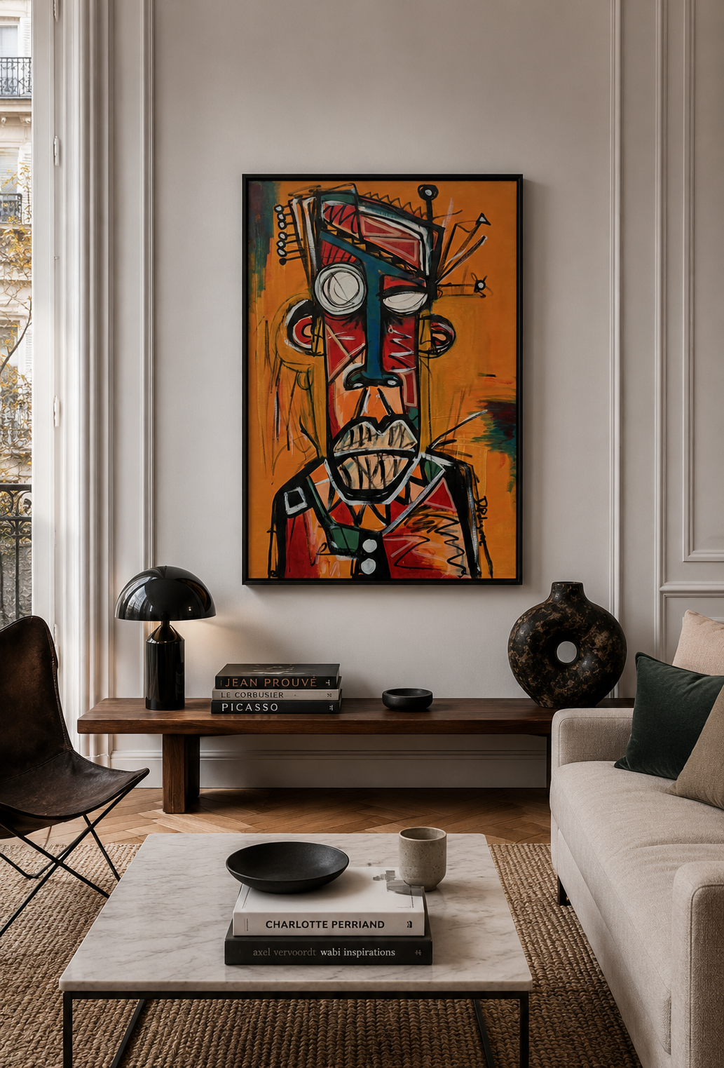 Tableau Paranoid android de Daniel De POLIGNAC dans un intérieur – 60 × 90 cm