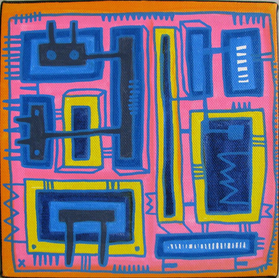 Tableau graphique petit format COMPOSITION 1 – TAREK – 20 × 20 cm