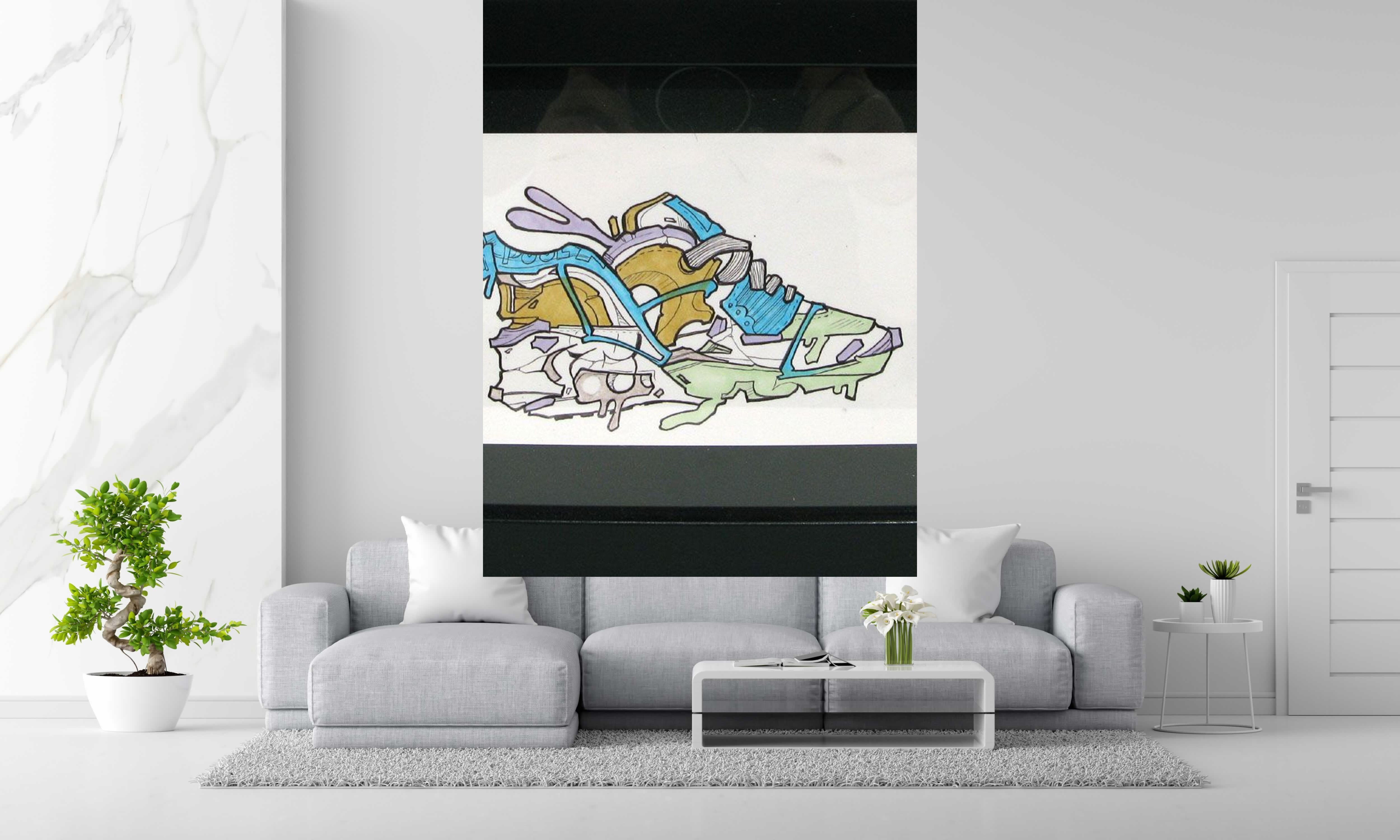 Tableau Paper snack 1 de EMER dans un intérieur – 155 × 206 cm