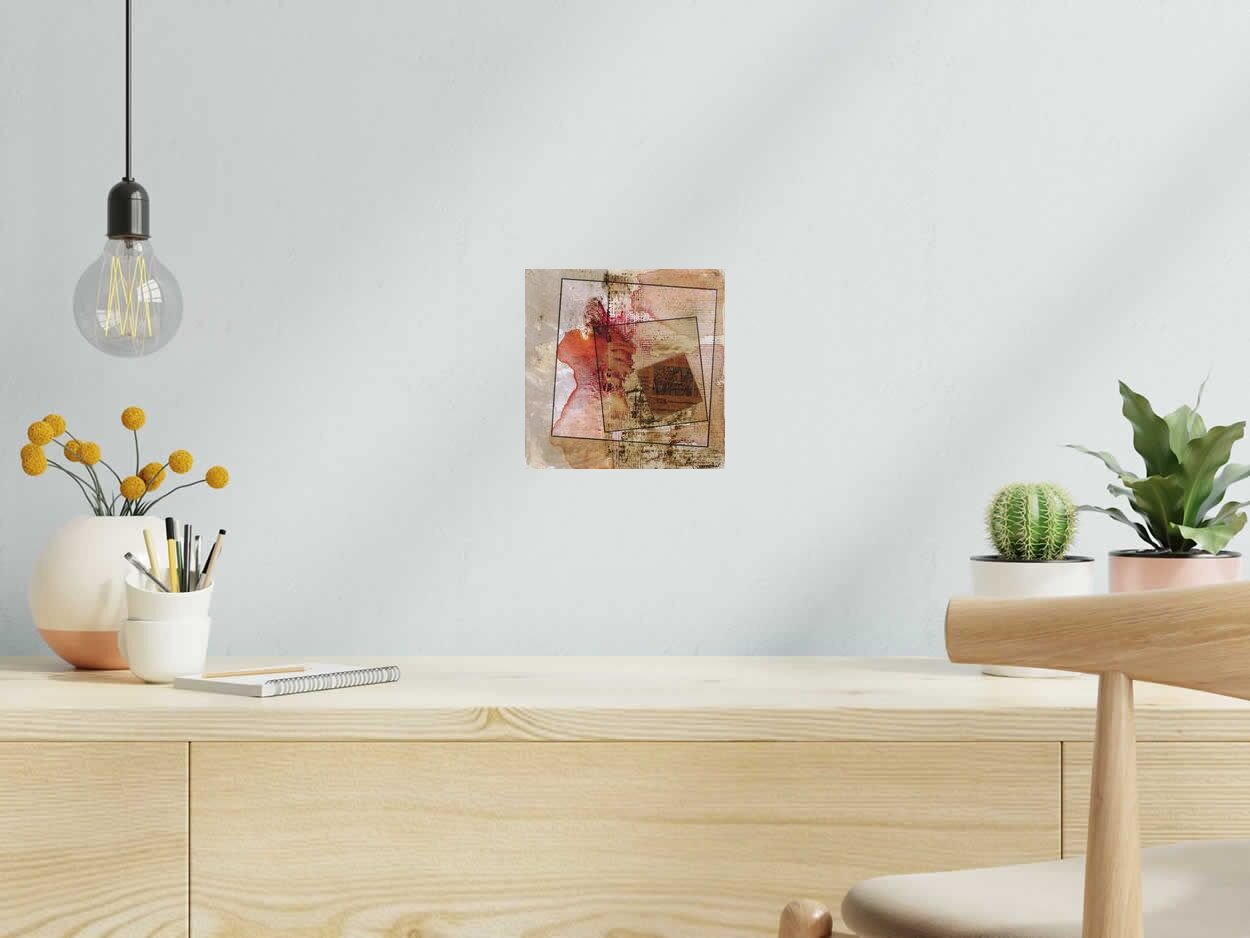 Tableau GIRAFE de LUDOVIC MERCHER dans un intérieur – 20 × 20 cm