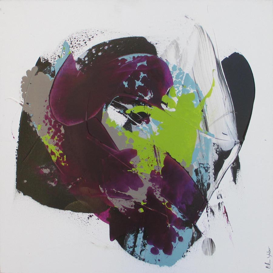 Tableau moyen format AMETHYSTE 1 – CELINE WEBER – 60 × 60 cm