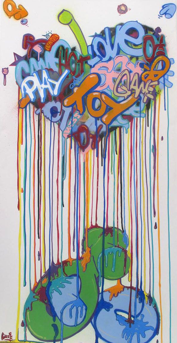 Tableau moyen format DEBORDANT D'AMOUR – GUTI – 100 × 50 cm