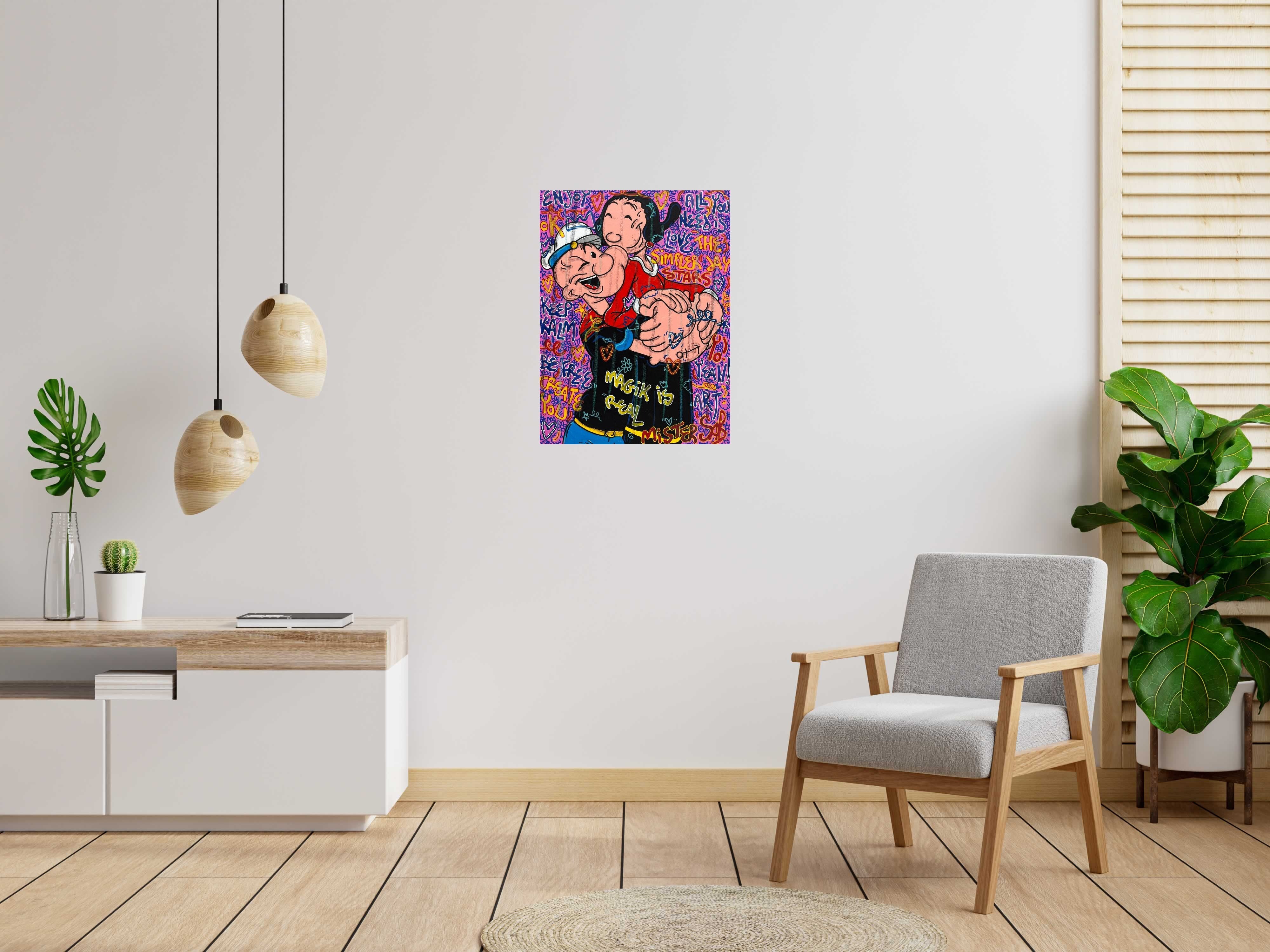 Tableau All You need is Love de RICO SAB dans un intérieur – 60 × 80 cm