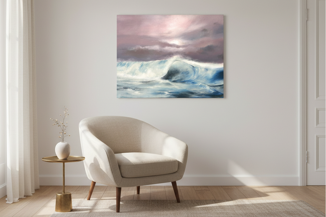 Tableau Océan 10 de BDODET dans un intérieur – 81 × 100 cm