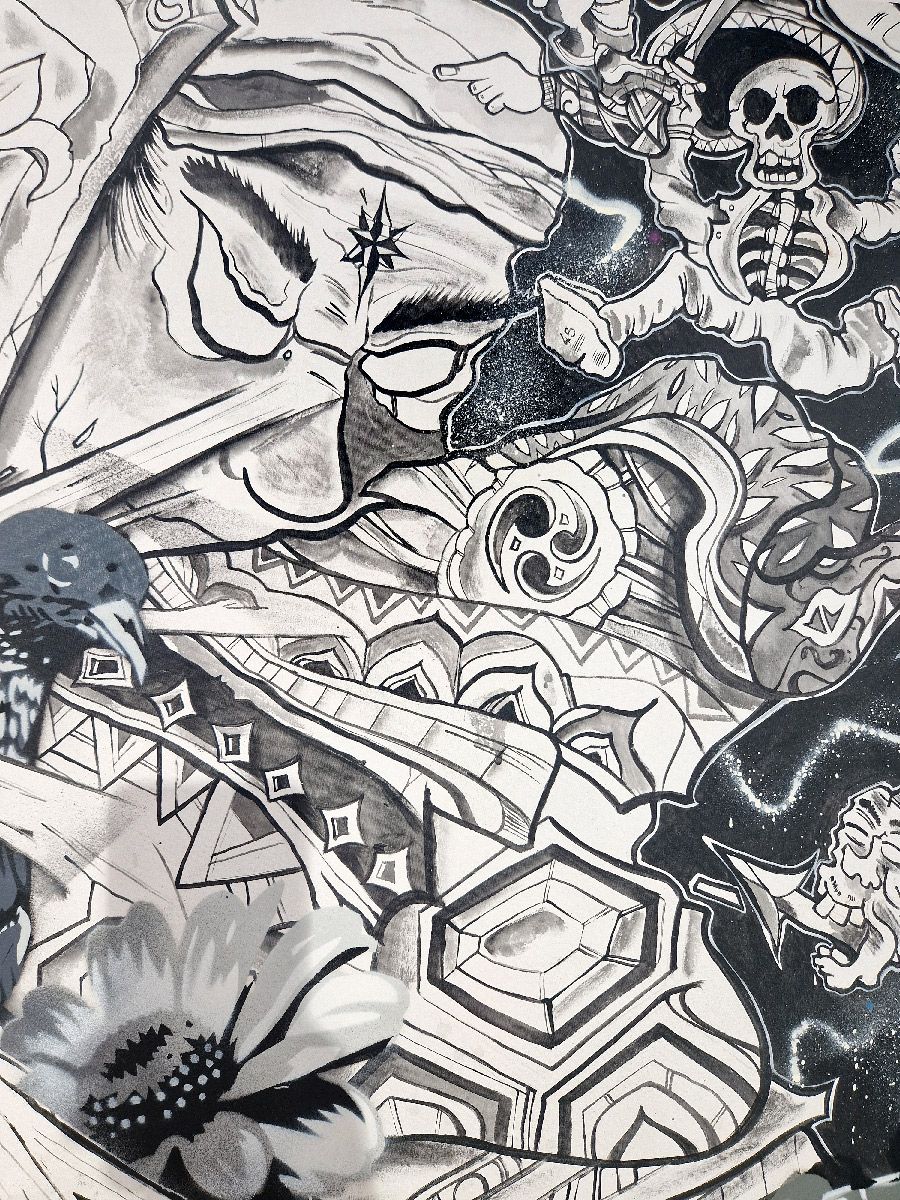 Tableau Quadriptère - Death edit de CRAIG & EMAR dans un intérieur – 109 × 89 cm