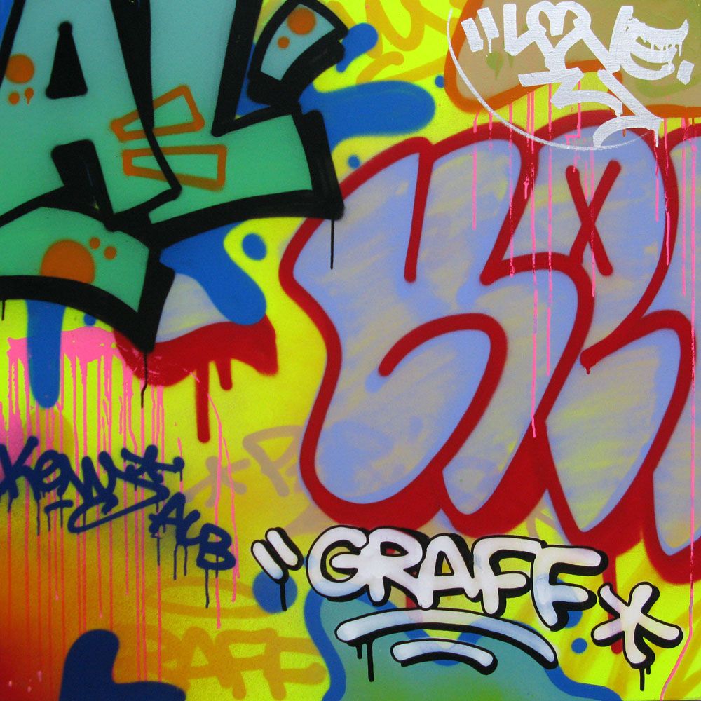 Tableau street art format xxl GRAFF – KENY – 100 × 100 cm