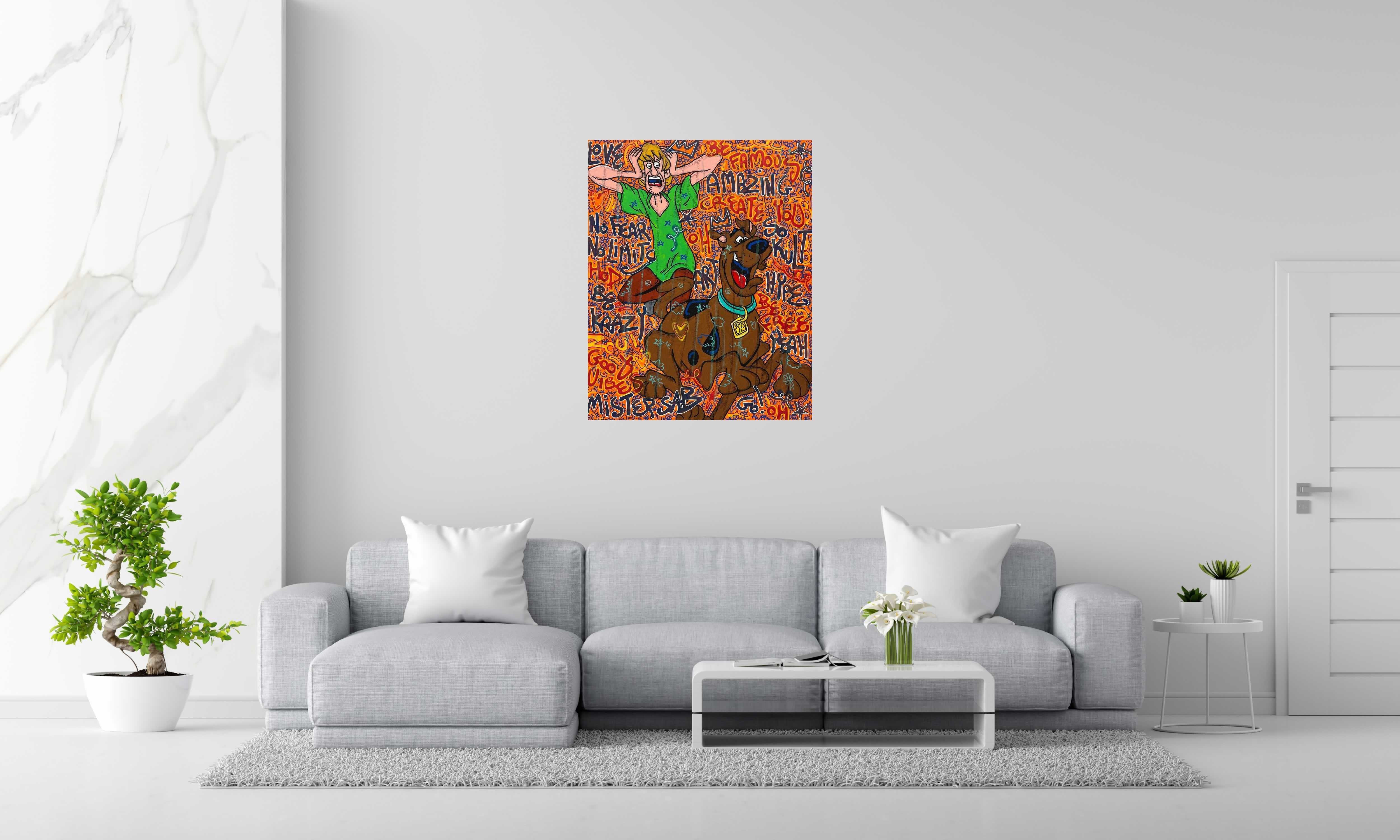 Tableau No Fear, No Limits de RICO SAB dans un intérieur – 80 × 100 cm