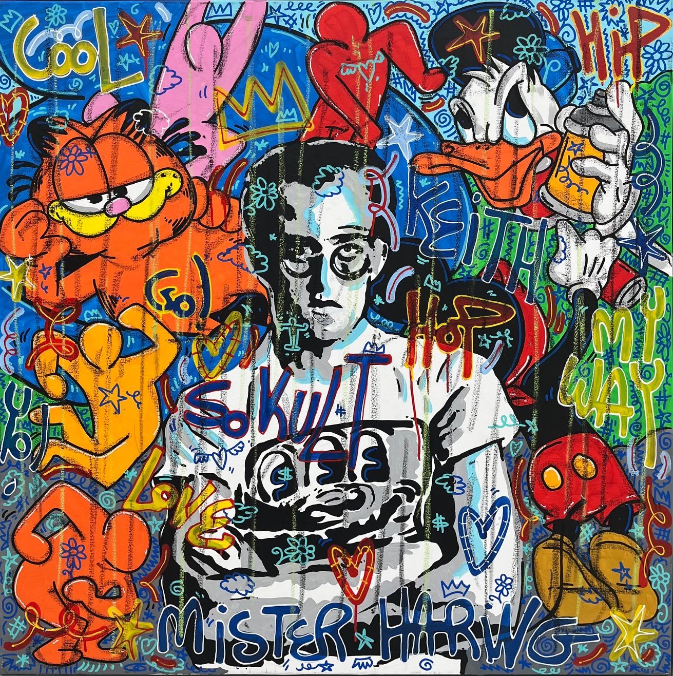Tableau street art format xxl So Kult Keith – RICO SAB – 100 × 100 cm
