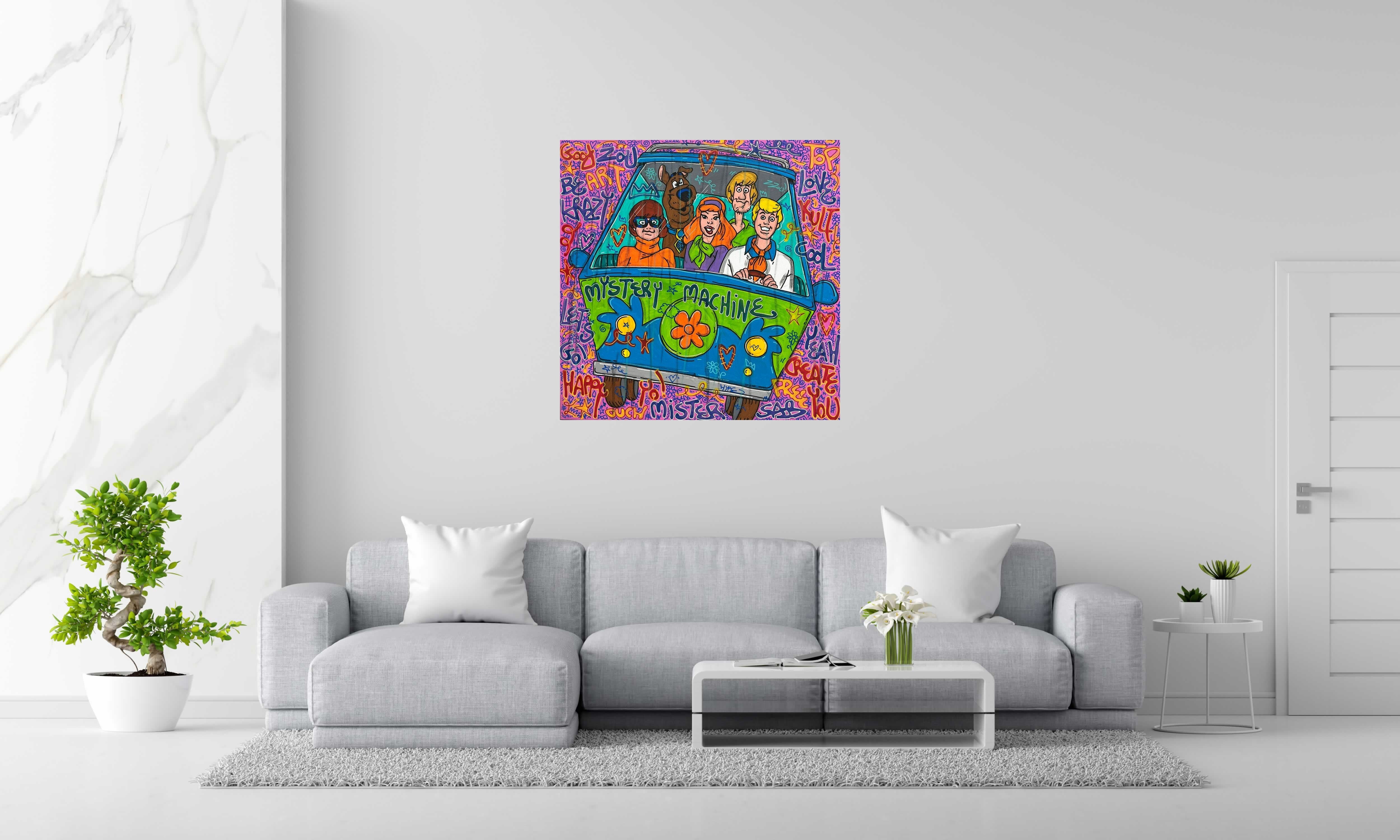 Tableau Be Krazy Scooby de RICO SAB dans un intérieur – 100 × 100 cm