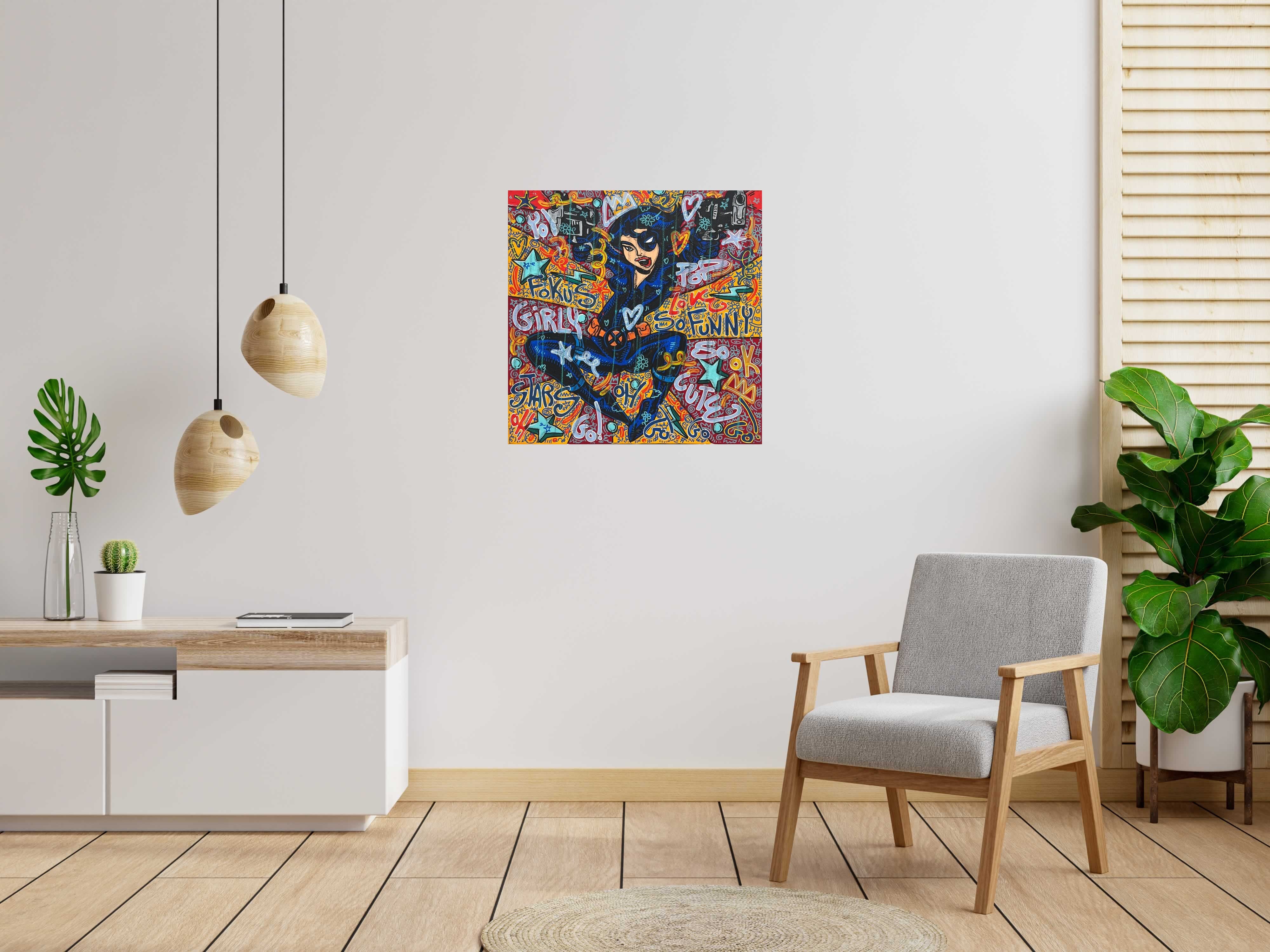Tableau So Girly de RICO SAB dans un intérieur – 80 × 80 cm