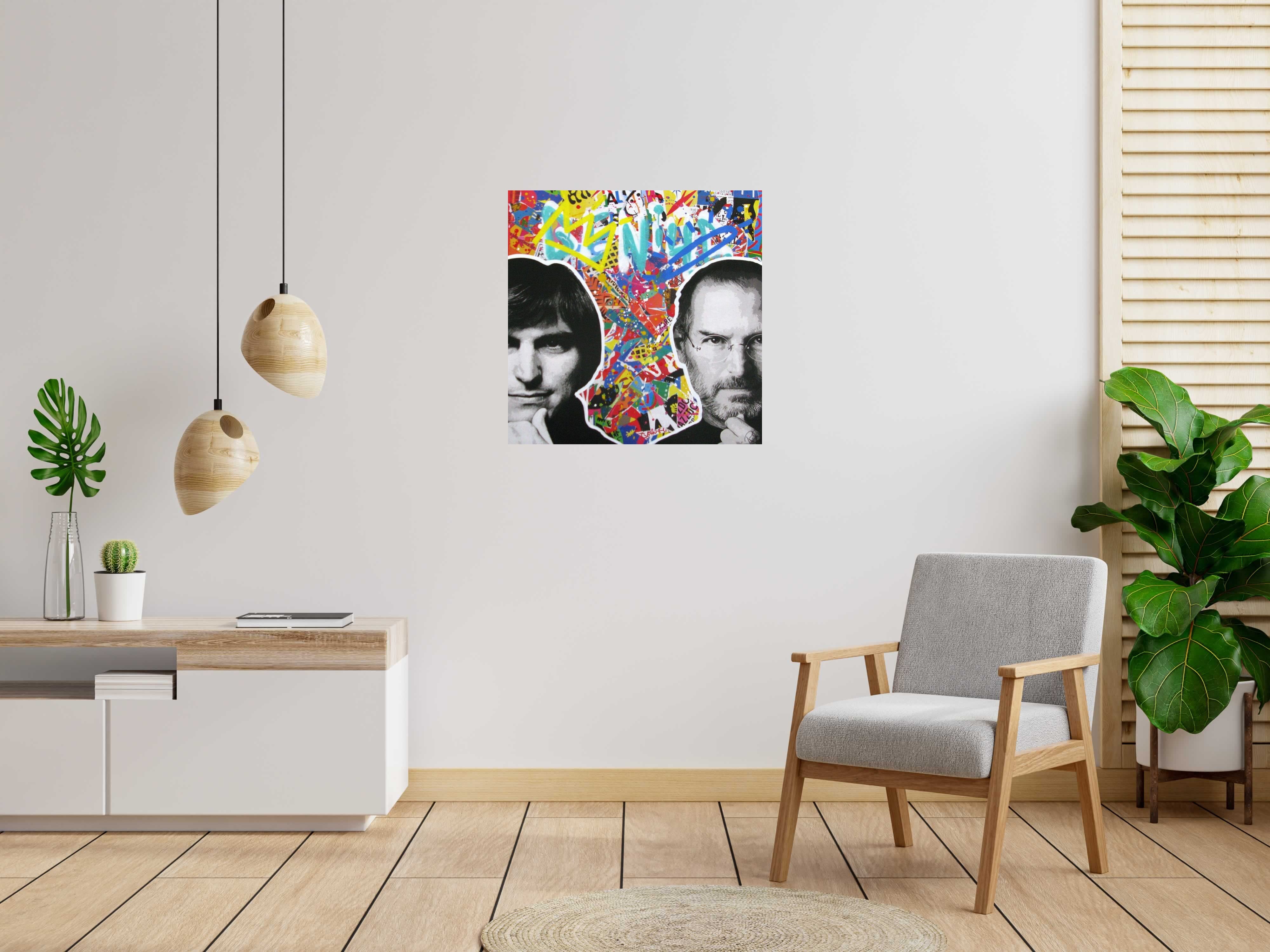 Tableau GENIUS de RS ARTIST dans un intérieur – 80 × 80 cm