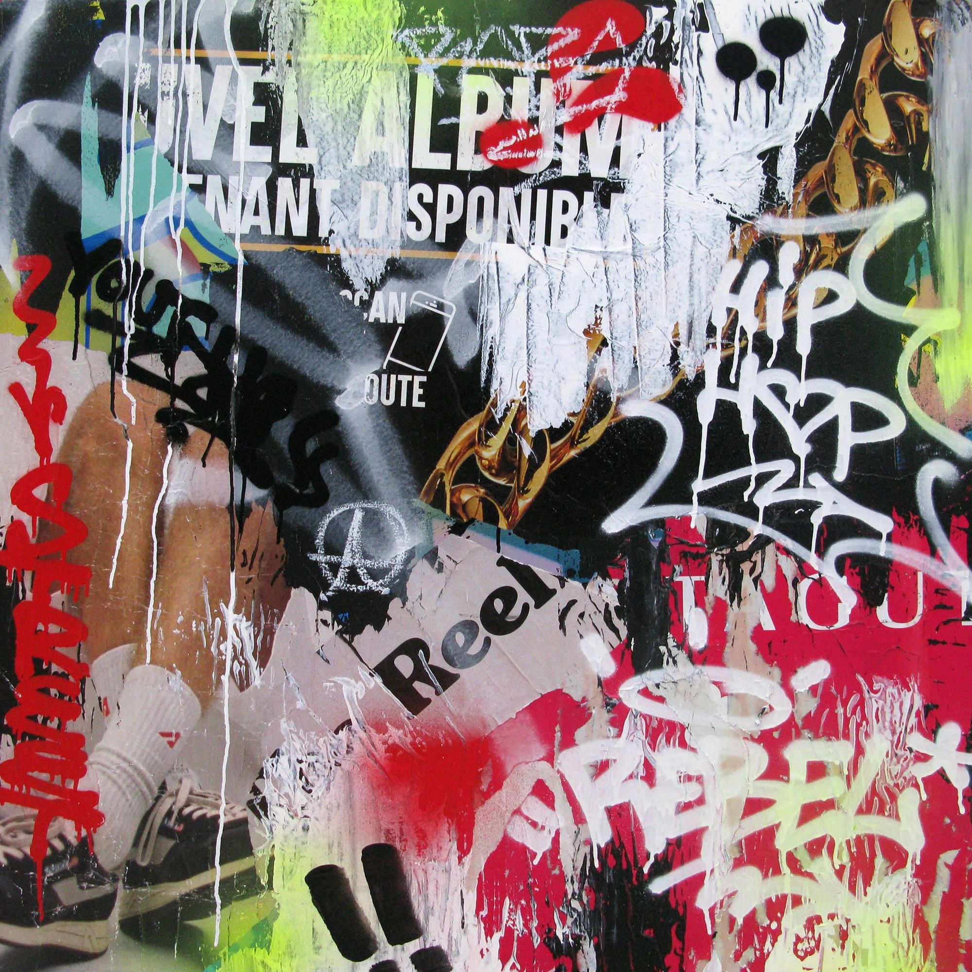 Tableau street art grande taille Spray Art – KENY – 100 × 100 cm