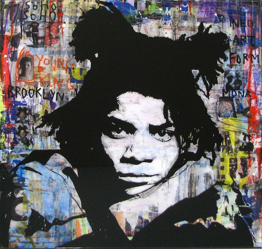 Tableau street art grande taille YOUNG KING – THIERRY RASINE – 100 × 100 cm