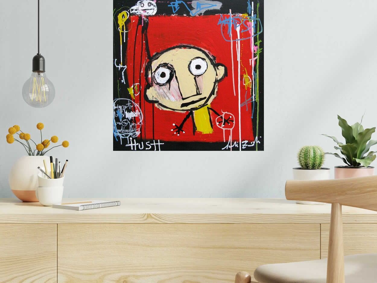 Tableau SANS TITRE 5 de LARBI ZAIDI dans un intérieur – 50 × 50 cm
